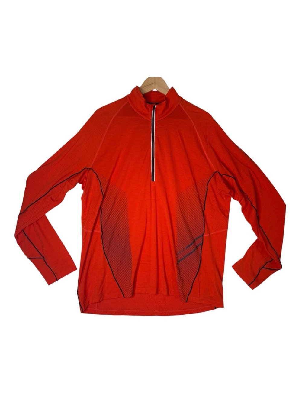 Icebreaker GT Merino Sonic Half Zip Long Sleeve Pullover Orange Men's Size XL
